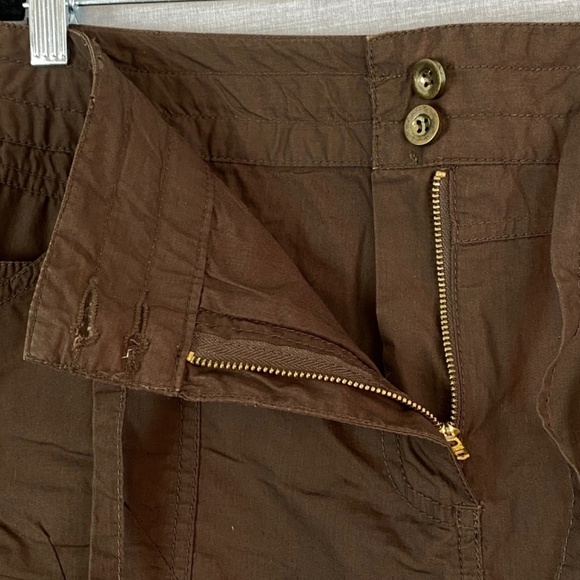 Reitmans Skort Womens 15 XL Cotton Embroidered Drawstring Waist Pockets Brown - Picture 6 of 13